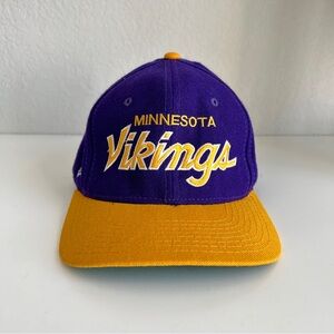 Vintage • Sports Specialties • Minnesota Vikings Script Logo Fitted Hat Sz 7 3/8